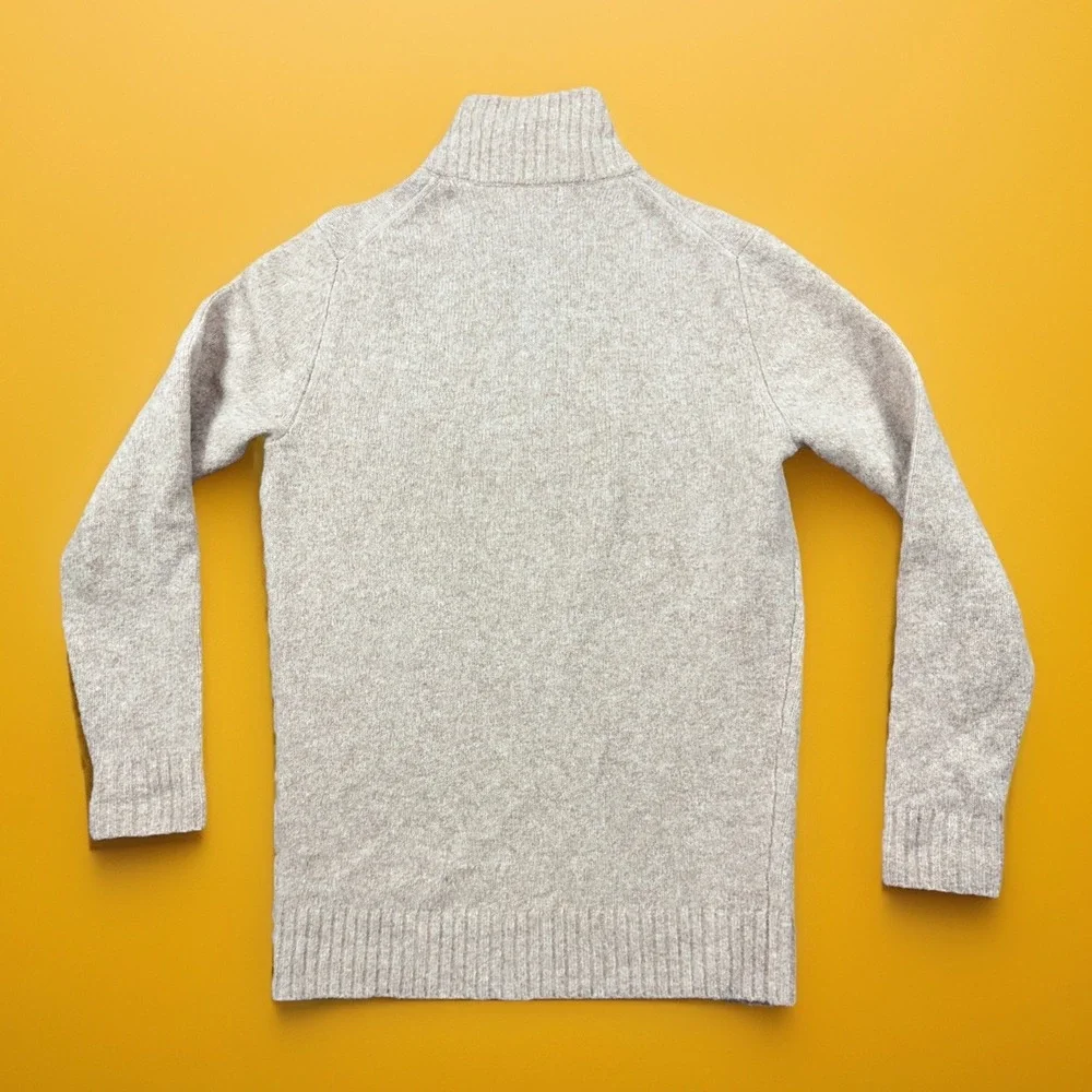 Collars & Co Small Balmoral Three Button Wool Blend Sweater Men Camel Tan